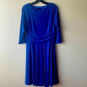 3/4 sleeves blue dress